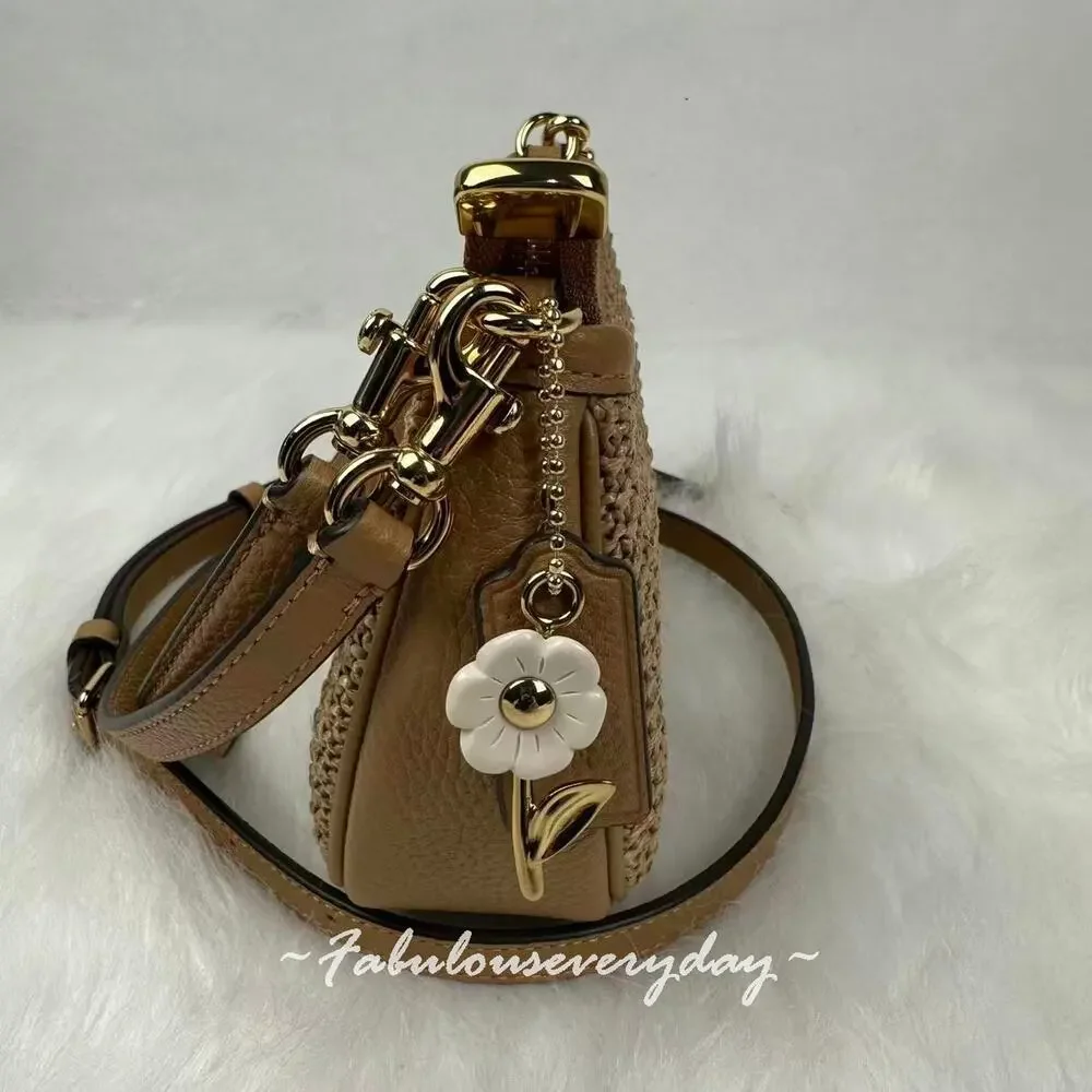 Coach Teri Mini Crossbody Bag Shoulder Bag Straw/Gold/Toast CDW66 NWT